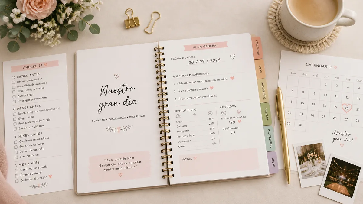 Agenda y checklist para organizar una boda paso a paso