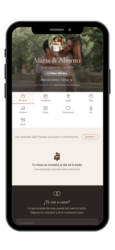 App de invitados Enlazze en móvil